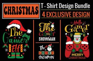 retro, de gamer älva, de gamer snögubbe, Hej gamer glad jul, jul t-shirt design bunt. redo till skriva ut för kläder, affisch, och illustration. modern, enkel, text t-shirt vektor