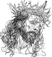 Jesus christ skiss illustration vektor konst