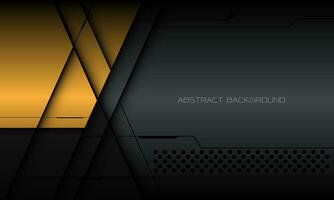 abstrakt metallisk gul grå cyber svart linje cirkel maska skugga geometrisk överlappning med tom Plats design modern trogen teknologi kreativ bakgrund vektor