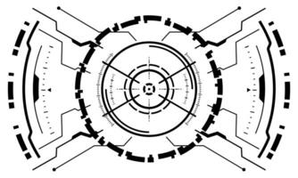 hud Sci-Fi Schnittstelle Bildschirm Aussicht schwarz geometrisch auf Weiß Design virtuell Wirklichkeit futuristisch Technologie kreativ Anzeige Vektor