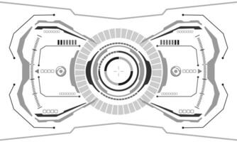 hud Sci-Fi Schnittstelle Bildschirm Aussicht grau geometrisch auf Weiß Design virtuell Wirklichkeit futuristisch Technologie kreativ Anzeige Vektor