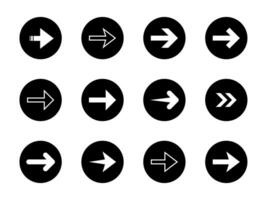 Pfeil Symbol Vektor im schwarz Kreis. Mauszeiger Pfeile Zeichen Symbol isoliert auf Weiß Hintergrund