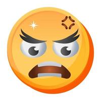wütendes und aggressives Emoji vektor