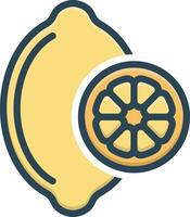 Färg ikon för citron- vektor