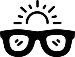 fast ikon för solglasögon vektor