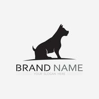 Hund Logo und Symbol Tier Vektor Illustration Design Grafik