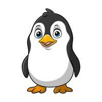 söt pingvin tecknad på vit bakgrund vektor
