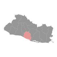 la paz Abteilung Karte, administrative Aufteilung von el salvador. vektor