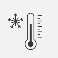kalt Wetter Thermometer, Winter Zeit Symbol Vektor Illustration auf Weiß Hintergrund