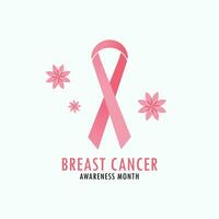Brust Krebs Bewusstsein Monat Logo Poster Symbol Vektor Illustration