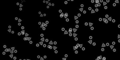 dunkelgraue Vektorschablone mit esoterischen Zeichen. vektor