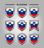Slowenien National Embleme Flagge mit Luxus Schild vektor