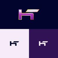 ht Initiale Logo mit Gradient Stil zum Marke Identität vektor