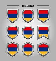 Irland National Embleme Flagge mit Luxus Schild vektor