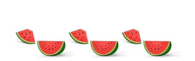 ein gesund Wassermelone Früchte Stücke Schnitt auf isoliert Hintergrund Banner Vorlagenvektor Banner Vorlage Design vektor