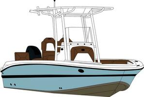 båt vektor, fiske båt vektor linje konst och ett Färg