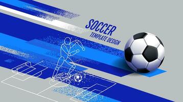 Fußball Vorlage Design , Fußball Banner, Sport Layout Design, Blau Thema, Vektor