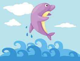illustration av en hoppande delfin vektor