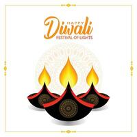 Lycklig diwali illustration bakgrund design. vektor