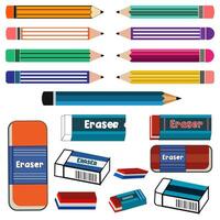 Bleistift und Radiergummi Clip Art bandale. 100 Tage Schule Bleistift Clip Art Design. vektor