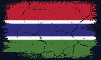 fri vektor platt design grunge gambia flagga bakgrund