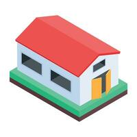 redo till använda sig av isometrisk ikon av bruka hus vektor
