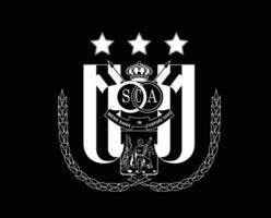 anderlecht Verein Logo Symbol Weiß Belgien Liga Fußball abstrakt Design Vektor Illustration mit schwarz Hintergrund