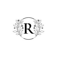 Blumen- Brief ich, r Logo Symbol, Luxus Alphabet Schriftart Initiale Design isoliert vektor