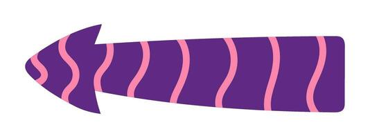 vektor färgrik tecknad serie lekfull rosa och lila pil pekare i trendig stil.