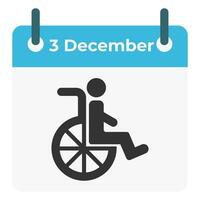 International Tag von Personen mit Behinderungen. Dezember 3. Vektor Illustration. Kalender Tag Konzept