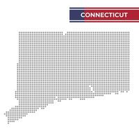 gepunktet Karte von Connecticut Zustand vektor