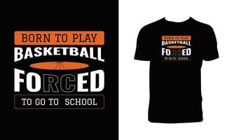 Basketball Typografie t Hemd Design. vektor