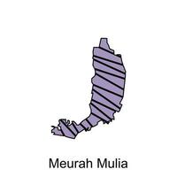 Karte Stadt von Meurah Mulia Illustration Design, Welt Karte International Vektor Vorlage mit Gliederung Grafik skizzieren Stil isoliert auf Weiß Hintergrund
