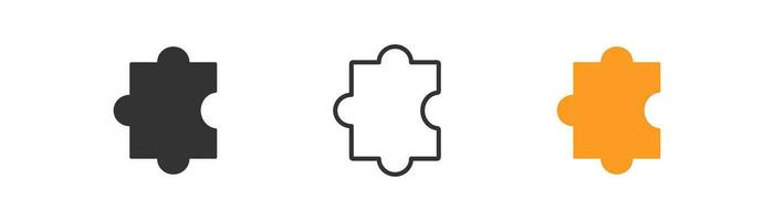 Puzzle Single Stück Symbol im modisch eben Stil isoliert auf Weiß Hintergrund, Puzzle, unvollständig Vorlage Vektor Illustration.