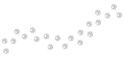 Spur von Pfote Fußabdrücke von Katze, Tiger, Löwe, Jaguar, Panther, Leopard, Schnee Riegel, Puma, Gepard, Katzen. Silhouette diagonal Schiene. Vektor. zum Haustier Geschäft, Textilien, drucken auf Kleider vektor