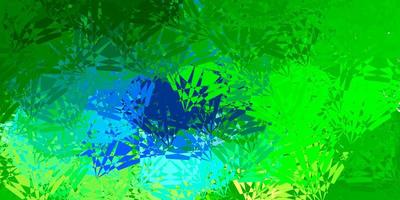 ljusblå, grön vektorbakgrund med trianglar, linjer. vektor