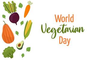 värld vegetarian dag begrepp med grönsaker.hälsosamma mat vektor