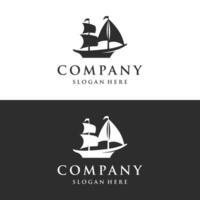 Jahrgang Segelboot Logo Design. Logo zum nautisch, Ozean, Marine, Abzeichen. vektor