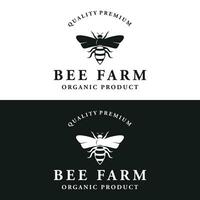 organisk honung bi retro logotyp design. logotyp för honung affär, märka, företag. vektor