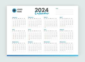 2024 Jahr Mauer Kalender oder 2024 Mauer Kalender im ein minimalistisch Stil vektor