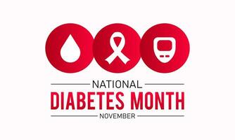 Diabetes Bewusstsein Monat ist beobachtete jeder Jahr im November. November ist Diabetes Bewusstsein Monat. Vektor Vorlage zum Banner, Gruß Karte, Poster mit Hintergrund. Vektor Illustration.