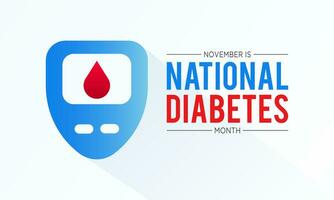 Diabetes Bewusstsein Monat ist beobachtete jeder Jahr im November. November ist Diabetes Bewusstsein Monat. Vektor Vorlage zum Banner, Gruß Karte, Poster mit Hintergrund. Vektor Illustration.