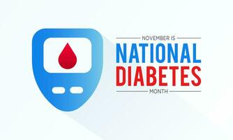 diabetes medvetenhet månad är observerats varje år i november. november är diabetes medvetenhet månad. vektor mall för baner, hälsning kort, affisch med bakgrund. vektor illustration.