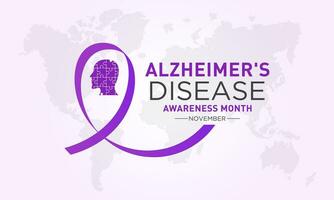 Alzheimer Krankheit Bewusstsein Monat ist beobachtete jeder Jahr im November. Vektor Vorlage zum Banner, Gruß Karte, Poster mit Hintergrund. Vektor Illustration.