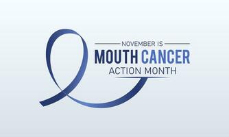 Mund Krebs Aktion Monat ist beobachtete jeder Jahr im November. November ist Mund Krebs Aktion Monat. Vektor Vorlage zum Banner, Gruß Karte, Poster mit Hintergrund. Vektor Illustration.