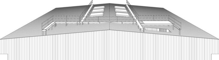 3d Illustration von industriell Gebäude vektor