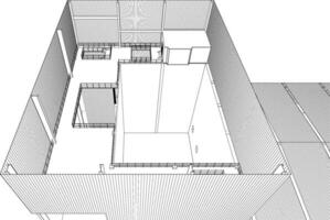 3d Illustration von industriell Gebäude vektor