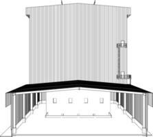 3d illustration av industriell byggnad vektor