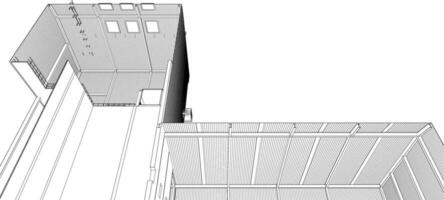 3d Illustration von industriell Gebäude vektor