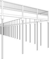 3d Illustration von Zaun und Mauer vektor